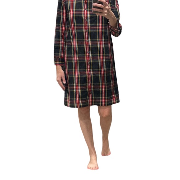 J. Crew women’s size 00 ruffled mock neck plaid button up shirt dress. - Picture 4 of 8